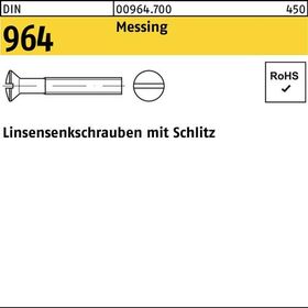 Linsensenkschraube DIN 964 Schlitz M6x 12 Messing 200 Stück - VPE: 200