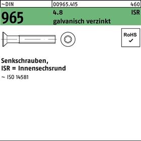 Senkschraube DIN 965 ISR M3x20-T10 4.8 galv.verz. 2000St. - VPE: 2000