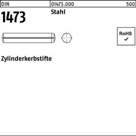 Zylinderkerbstift DIN 1473 8x 12 Stahl 100 Stück - VPE: 100