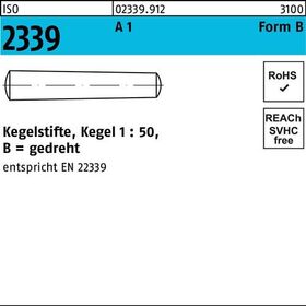 Kegelstift ISO 2339 gedreht 6x 80 A 1 Kegel 1:50 10 Stück - VPE: 10