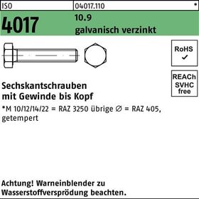 Sechskantschraube ISO 4017 VG M27x 70 10.9 galv.verz. 10 Stück - VPE: 10