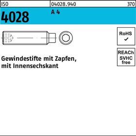 Gewindestift ISO 4028 Zapfen/Innen-6kt M6x 8 A 4 500 Stück - VPE: 500