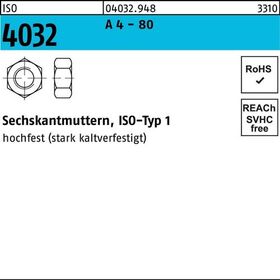 Sechskantmutter ISO 4032 M6 A 4 - 80 200 Stück - VPE: 200