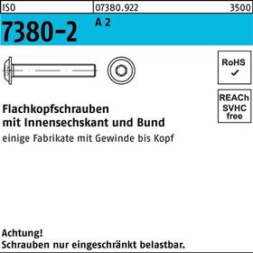 Flachkopfschraube ISO 7380-2 Bund/Innen-6kt M3x 10 A 2 500 Stück - VPE: 500