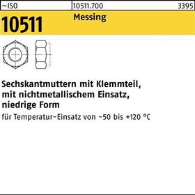 Sechskantmutter ISO 10511 Klemmteil M5 Messing 100 Stück - VPE: 100