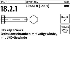 Sechskantschraube R 83933 UNC-Gewinde VG 3/4x 1 3/4 Grade 8 (~10.9) 25 Stück - VPE: 25