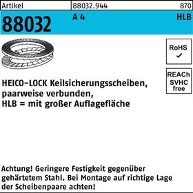 Keilsicherungsscheibe R 88032 HLB- 5S A 4 geklebt breit 200 Stück HEICO - VPE: 200