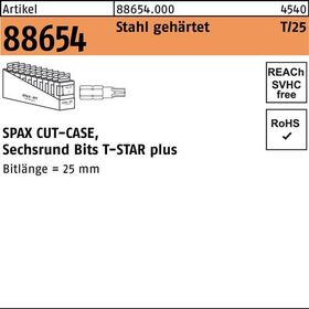 Bit R 88654 T-Star Plus SW 1/4x25 T 25 Stahl gehärtet 50 Stück SPAX - VPE: 50