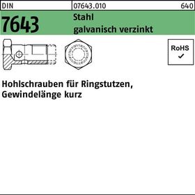 Hohlschraube DIN 7643 15-3 M18x1,5 Stahl galv.verz. 25 Stück - VPE: 25