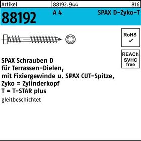 Holzbauschraube R 88192 ZYLKO T-STAR 6x50/23-T A 4 CUT-Sp. 200St. SPAX - VPE: 200