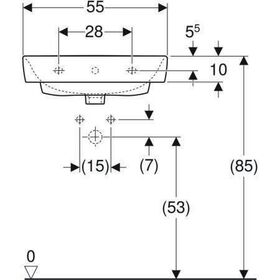 Geberit Waschtisch RENOVA PLAN m HL mit Überlauf 550x440mm weiß KT