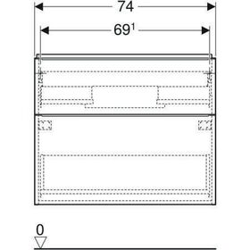 Geberit Waschtischunterschrank iCon 750x615x416mm verk. Ausl. we hochglanz/G