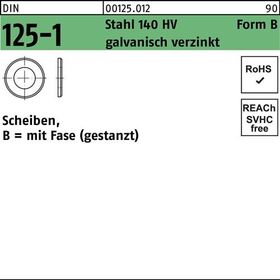 Unterlegscheibe DIN 125-1 B 3,2x7x0,5 Sta 140 HV galv.verz. gestanzt 200St. - VPE: 200