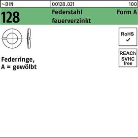 Federring DIN 128 A 27 Federstahl feuerverz. 100 Stück - VPE: 100