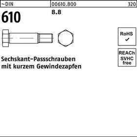 Sechskantpassschraube DIN 610 kurzem Gewindezapfen M30x 80 8.8 1 Stück