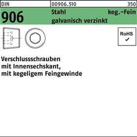 Verschlußschraube DIN 906 Innen-6kt M16x1,5 Stahl galv.verz. 50St. - VPE: 50