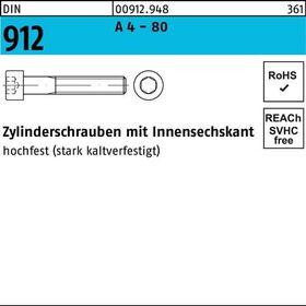 Zylinderschraube DIN 912 Innen-6kt M16x 55 A 4 - 80 25 Stück - VPE: 25