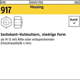 Sechskanthutmutter DIN 917 niedrige FormM8 Messing 100 Stück - VPE: 100