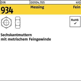 Sechskantmutter DIN 934 M14x 1,5 Messing 50 Stück - VPE: 50