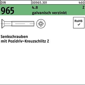 Senkschraube DIN 965 PZ M3x 16-Z 4.8 galv.verz. 2000St. - VPE: 2000