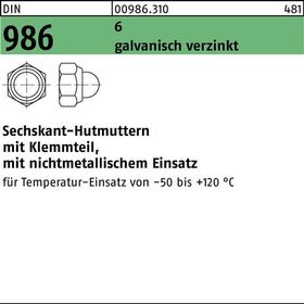 Sechskanthutmutter DIN 986 Klemmteil M6 6 galv.verz. 1000 Stück - VPE: 1000