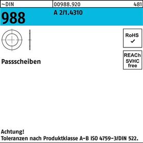 Paßscheibe DIN 988 10x 16x 0,5 A 2/1.4310 1000 Stück - VPE: 1000