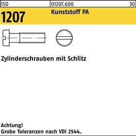 Zylinderschraube ISO 1207 Schlitz M3x 16 Polyamid 200 Stück - VPE: 200