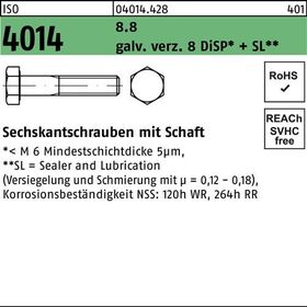 Sechskantschraube ISO 4014 Schaft M20x300 8.8 galv.verz. 8 DiSP+SL 10St. - VPE: 10