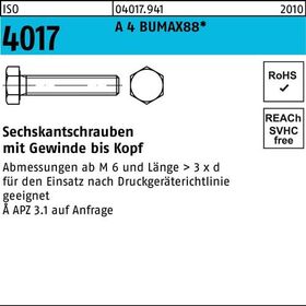 Sechskantschraube ISO 4017 VG M6x 25 A 4 BUMAX88 100 Stück BUFAB - VPE: 100