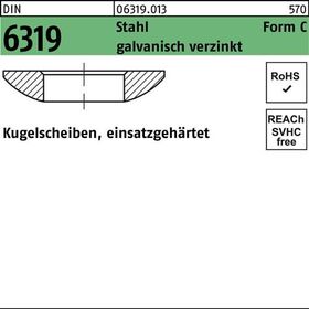 Kugelscheibe DIN 6319 FormC C 37x68x14 Stahl galv.verz. 1 Stück