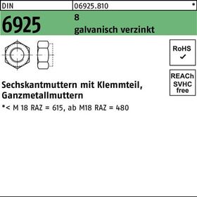 Sechskantmutter DIN 6925 Klemmteil M24 8 galv.verz. 25 Stück - VPE: 25