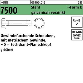 Gewindefurchendeschraube DIN 7500 6-ktflanschkopf DM 8x30 Sta galv.verz. 500St. - VPE: 500