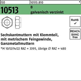 Sechskantmutter ISO 10513/DIN 6925 Klemmteil M16x1,5 8 galv.verz. 100St. - VPE: 100