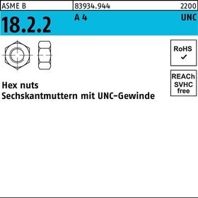 Sechskantmutter R 83934 UNC-Gewinde 3/8 A 4 100 Stück - VPE: 100