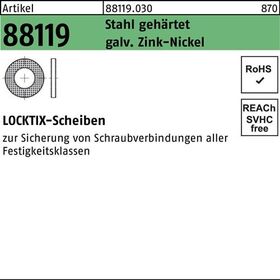 Scheibe R 88119 8 Stahl gehärtet gal. ZnNi Cr(VI)-frei 200 Stück - VPE: 200