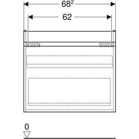 Geberit WT-Unterschrank RENOVA PLAN m 1 Sch. 750x606x446mm Fol. NB hickory