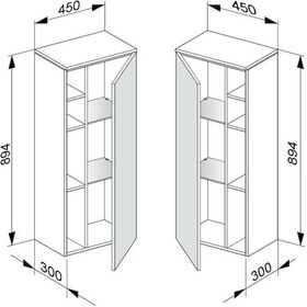 Keuco Mittelschrank EDITION 400 450x894x300mm Ans li we hgl/cash klar