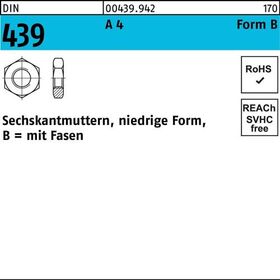 Sechskantmutter DIN 439/ISO 4035 FormB BM 16 A 4 25 Stück - VPE: 25