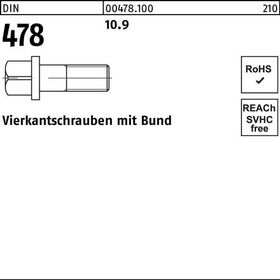 Vierkantschraube DIN 478 Bund M8x 30 10.9 50 Stück - VPE: 50