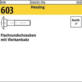 Flachrundschraube DIN 603 Vierkantansatz M6x 30 Messing 100 Stück - VPE: 100