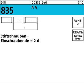 Stiftschraube DIN 835 M8x 30 A 4 Einschraubende=2d 10 Stück - VPE: 10