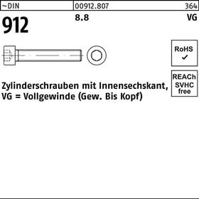 Zylinderschraube DIN 912 Innen-6kt VG M16x 90 8.8 25 Stück - VPE: 25