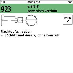 Flachkopfschraube DIN 923 Schlitz/Ansatz M6x12x9,0 4.8/5.8 galv.verz. 100St. - VPE: 100