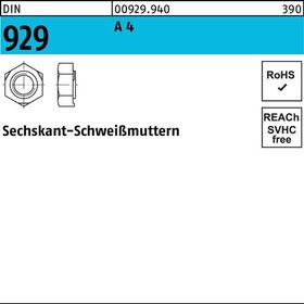 Sechskantanschweißmutter DIN 929 M16 A 4 25 Stück - VPE: 25