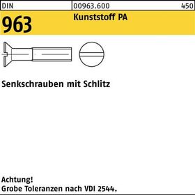 Senkschraube DIN 963 Schlitz M5x 10 Polyamid 200 Stück - VPE: 200