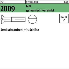 Senkschraube ISO 2009 Schlitz M6x 45 4.8 galv.verz. 500 Stück - VPE: 500