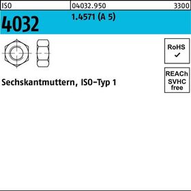 Sechskantmutter ISO 4032 M6 A 5 100 Stück - VPE: 100