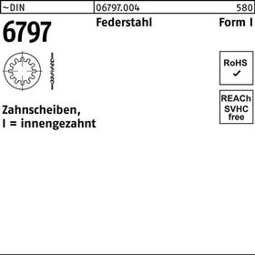 Zahnscheibe DIN 6797 FormI innengezahnt I 10,5 Federstahl 250 Stück - VPE: 250