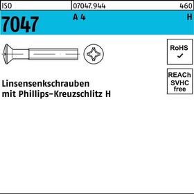 Linsensenkschraube ISO 7047 PH M6x 16-H A 4 200 Stück - VPE: 200