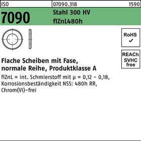 Unterlegscheibe ISO 7090 Fase 14 Stahl 300 HV zinklamellenb. 250 Stück - VPE: 250